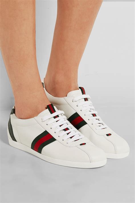 white gucci ace|ace leather Gucci sneakers.